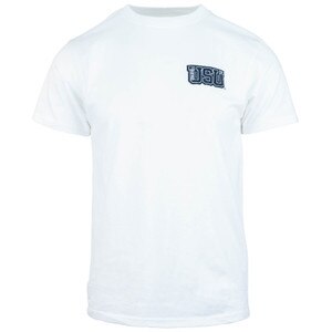 Usu small embroidered logo white unisex t-shirt